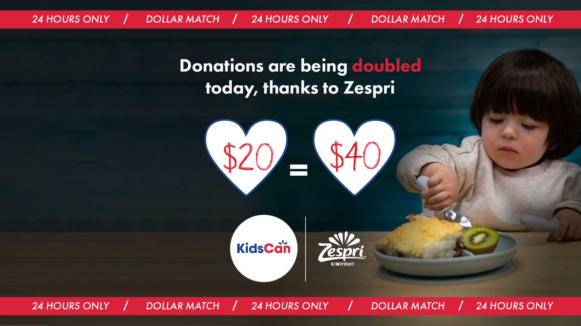 KidsCan’s 24-Hour Dollar Match is on now